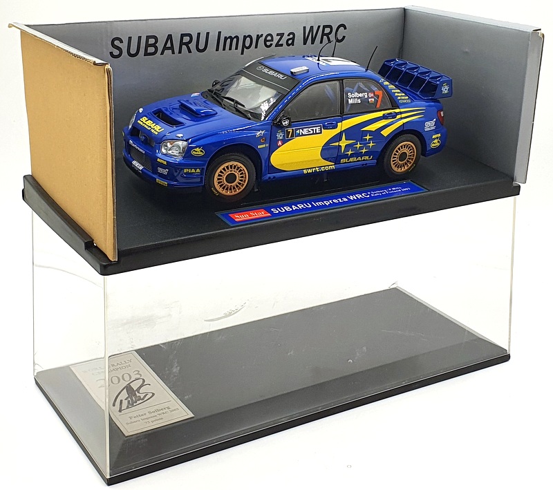 Sunstar 1/18 Scale - 4362 Subaru Impreza WRC Rally 2003 Solberg With Case