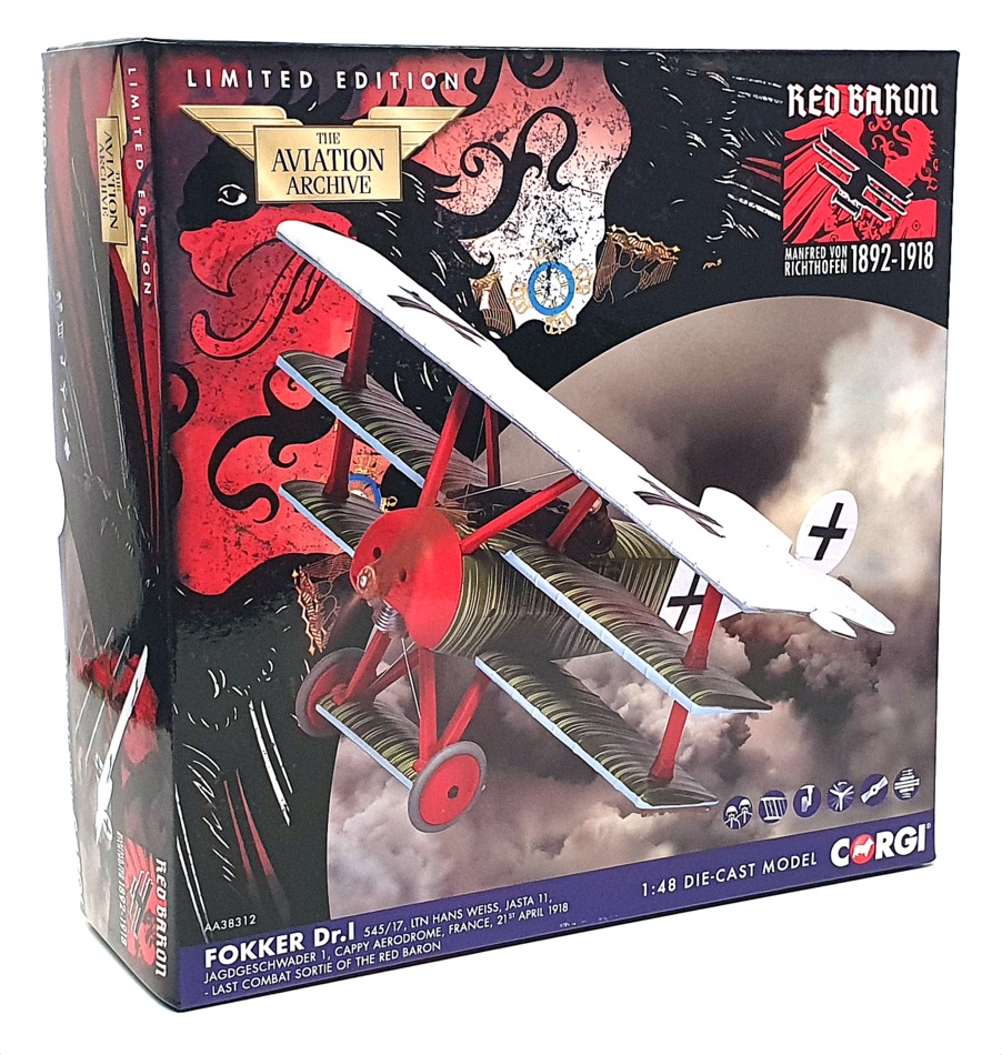 Corgi AA38311 1/48 Fokker DR1 Triplan, Mort De le Rouge Baron, Avril 21ST 1918 e