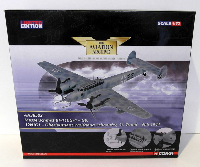 Corgi 1/72 Scale diecast - AA38502 Messerschmitt Bf-110G-4 G9 St Trond ...