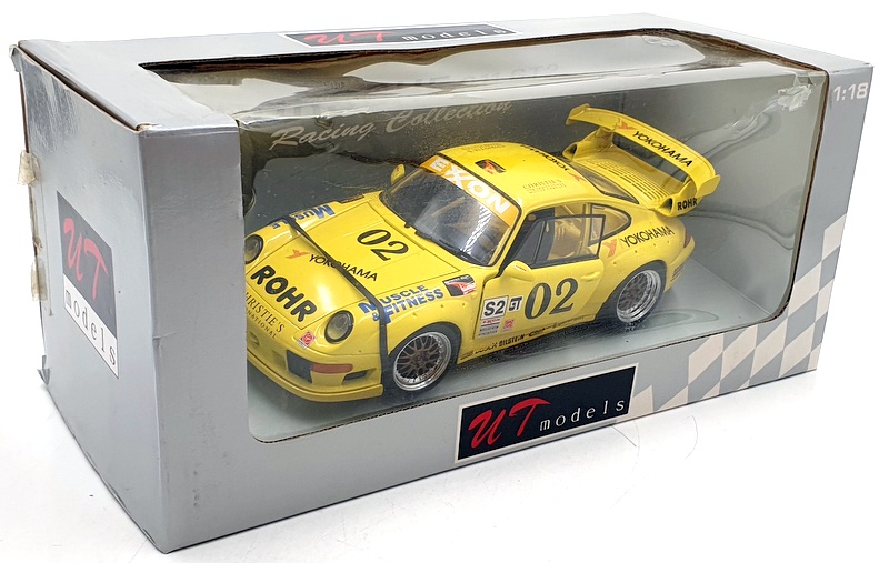 UT 1/18 Scale Diecast UTREW07 - Porsche 911 GT2 Yokohama #02 - Yellow