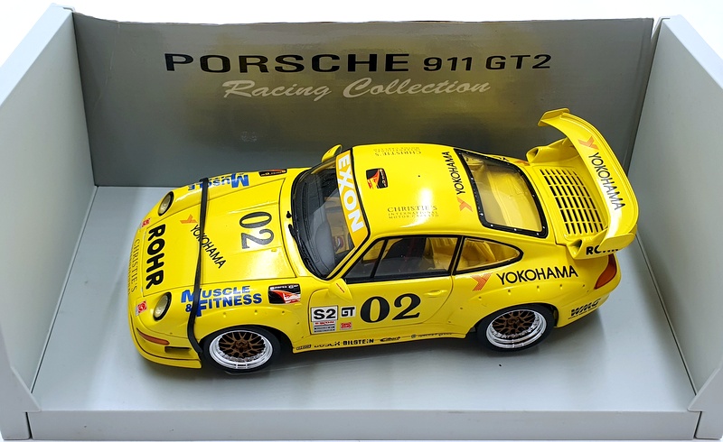 UT 1/18 Scale Diecast UTREW07 - Porsche 911 GT2 Yokohama #02 - Yellow