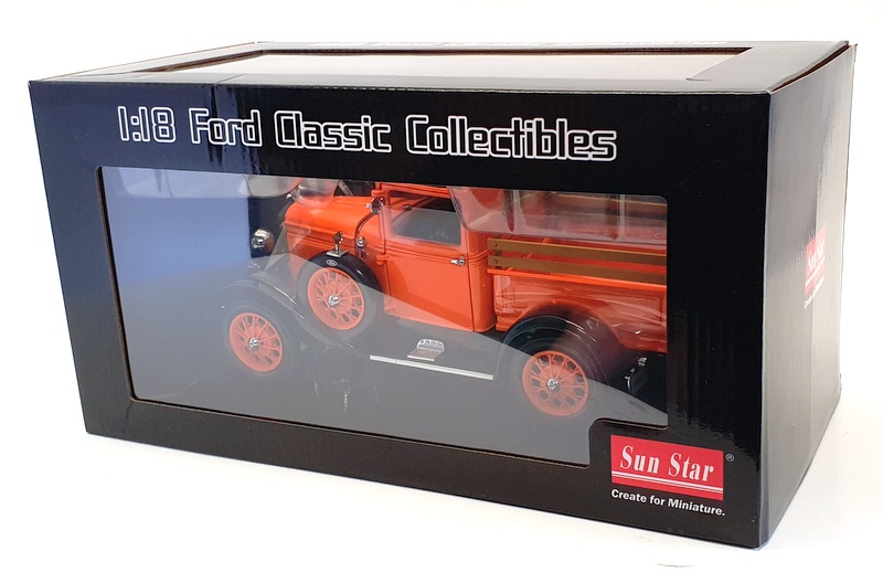 Sun Star 1/18 Scale 6116 - 1931 Ford Model A Pickup - Pegex Orange