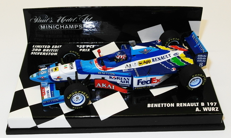 Minichamps 1/43 Scale Model Car 430 970058 - F1 Benetton Renault B 197 #8 A.Wurz