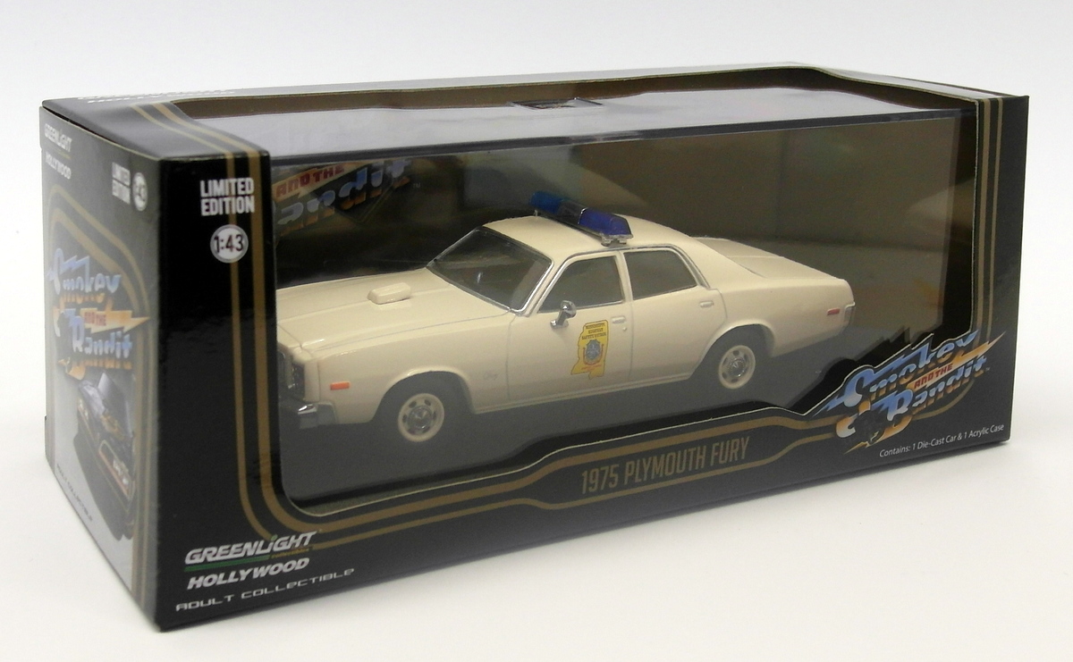 Greenlight 1/43 Scale Diecast 86557 '75 Plymouth Fury Police Smokey