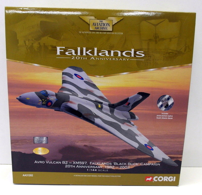 Corgi 1/144 Scale Diecast - AA31202 Avro Vulcan B2 XM597 Falklands Black Buck Corgi 1/144 Scale Diecast - AA31202 Avro Vulcan B2 XM597 Falklands Black Buck