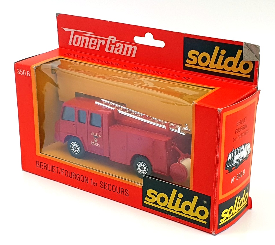 Solido Appx 12cm Long Diecast 350B - Berliet Fourgon Fire Engine - Red