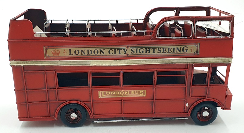 Kreatif Kraft Tin Plate Metal 84088 - Open Top London Bus Ornament - Red