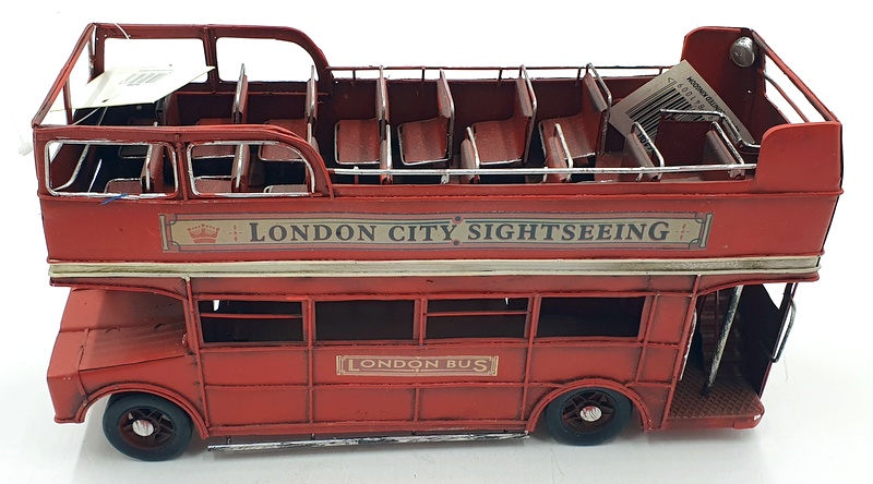 Kreatif Kraft Tin Plate Metal 84088 - Open Top London Bus Ornament - Red