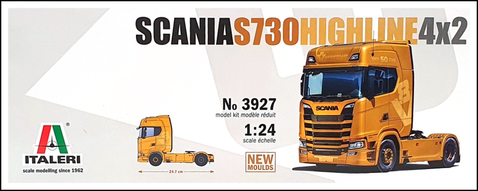 Italeri 1/24 Scale Unbuilt Kit 3927 - Scania S730 Highline 4x2 Truck