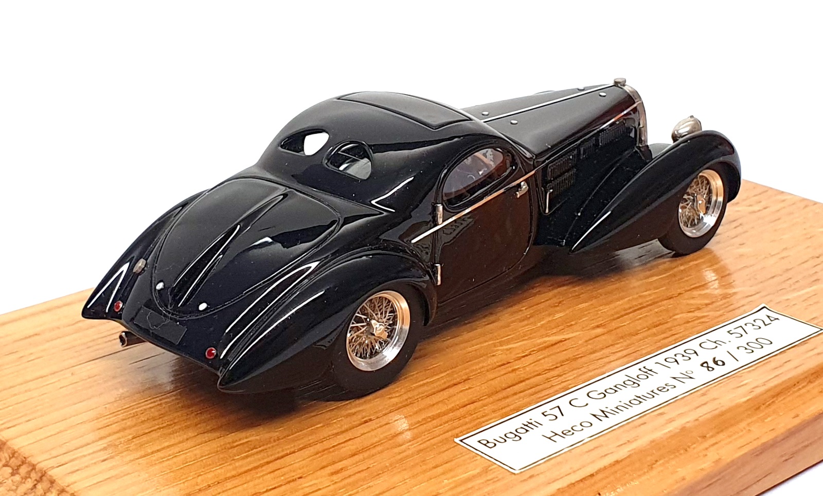Heco Miniatures 1/43 Scale 57324 - 1939 Bugatti 57C Coupe - Black