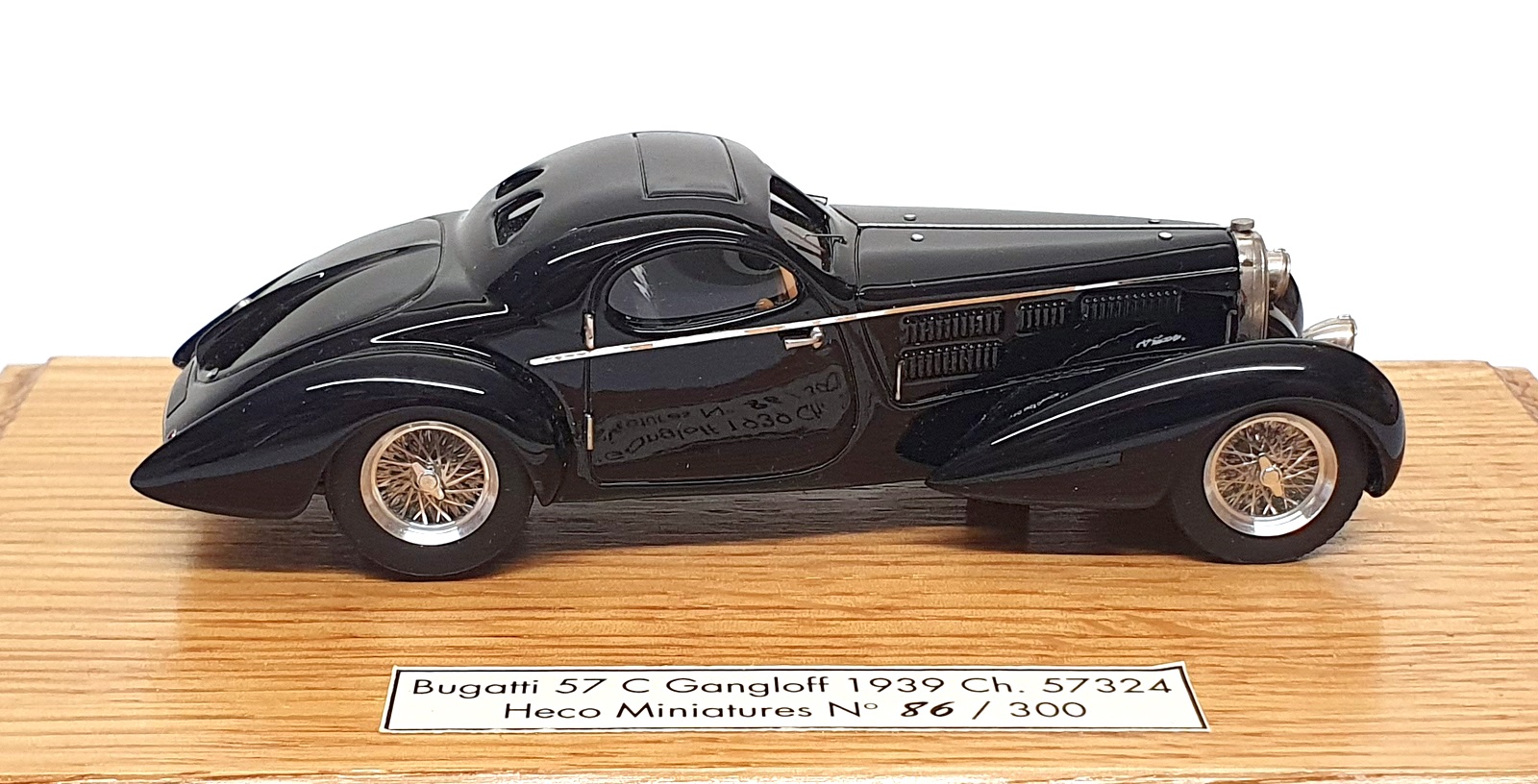 Heco Miniatures 1/43 Scale 57324 - 1939 Bugatti 57C Coupe - Black