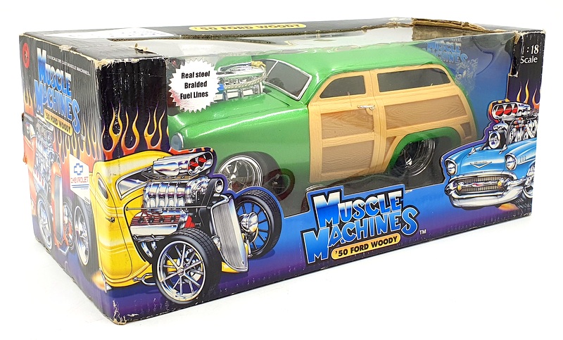 Muscle Machine 1/18 Scale Diecast 61184 - 1950 Ford Woody Green