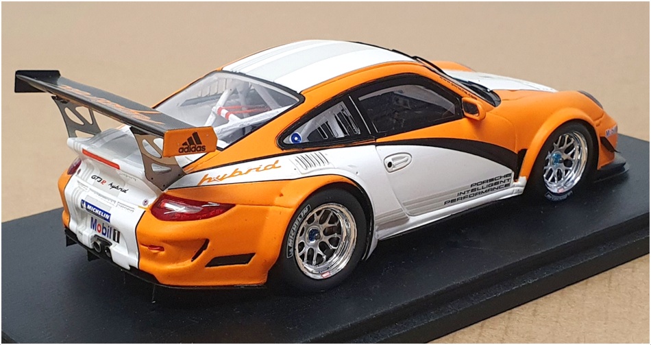 Spark 1/43 Scale S2088 - 2010 Porsche 997 GT3 R Hybrid - Orange/White