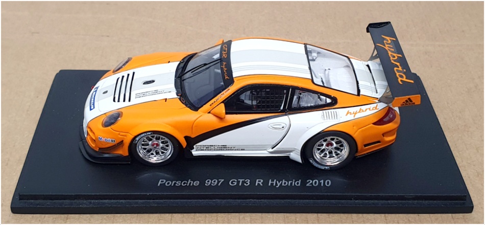 Spark 1/43 Scale S2088 - 2010 Porsche 997 GT3 R Hybrid - Orange/White