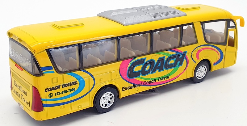 Kinsfun 18cm Long Coach KS7101 - Coach Pull Back And Go - Yellow