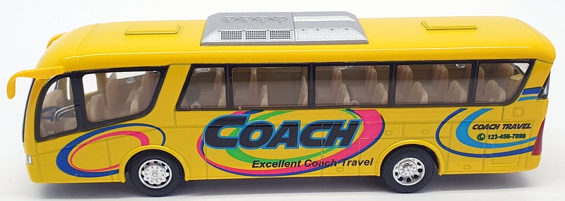 Kinsfun 18cm Long Coach KS7101 - Coach Pull Back And Go - Yellow