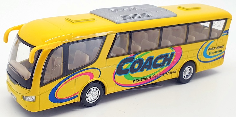 Kinsfun 18cm Long Coach KS7101 - Coach Pull Back And Go - Yellow