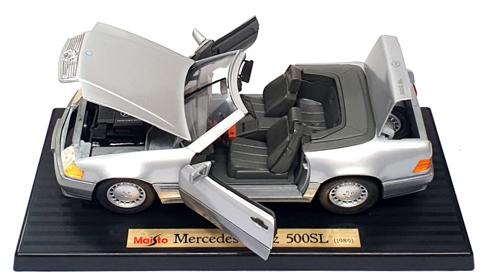 Maisto 1/18 Scale Diecast MB1989G - 1989 Mercedes Benz 500SL - Met