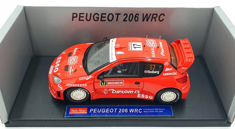 Sun Star 1/18 Scale Diecast 3862 - Peugeot 206 WRC Wales 2004 H.Solberg