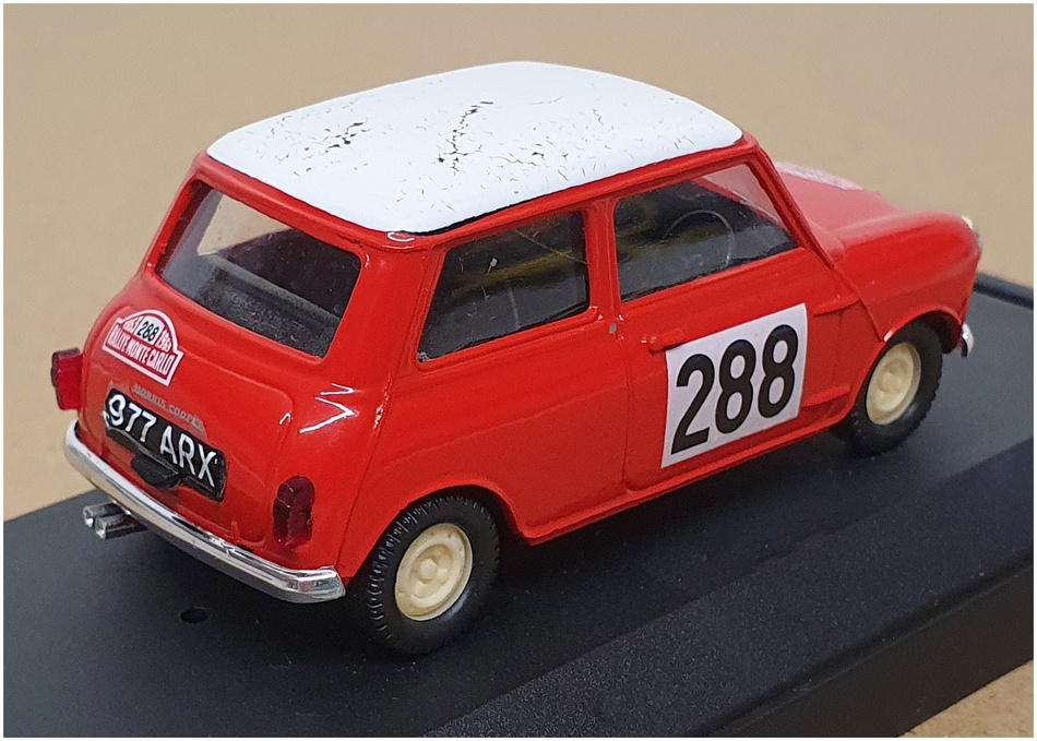 Vitesse 1/43 Scale 58SM77 - Morris Mini #288 Monte Carlo 1963 - Red/White Roof