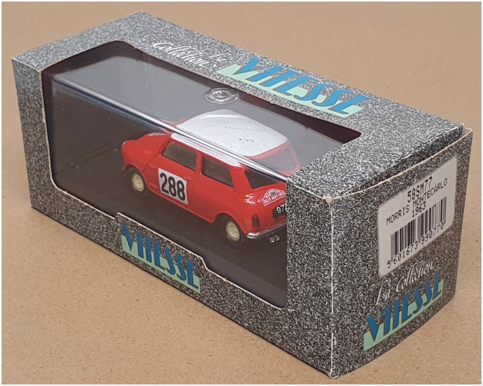 Vitesse 1/43 Scale 58SM77 - Morris Mini #288 Monte Carlo 1963 - Red/White Roof