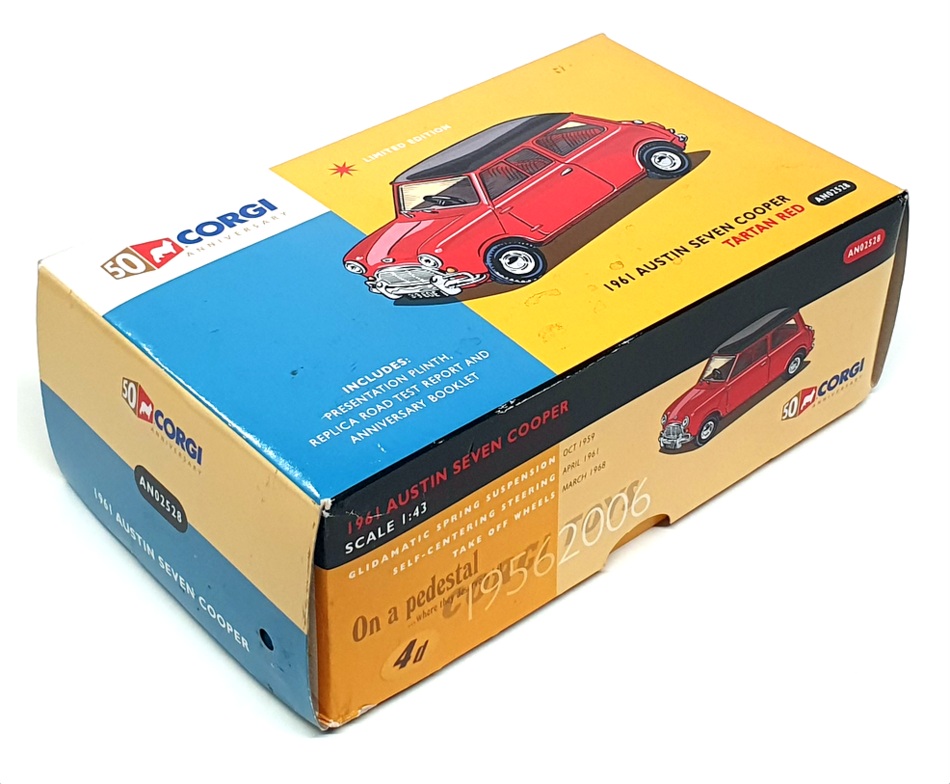 Corgi 1/43 Scale AN02528 - 1961 Austin Mini Seven Cooper - Tartan Red