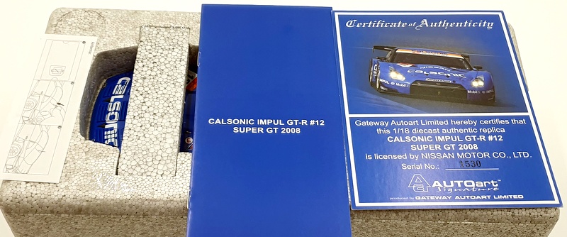 Autoart 1/18 Scale diecast 80877 Calsonic Impul Nissan GT-R #12 2008 Super GT