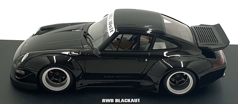 GT Spirit 1/18 Scale Resin GT587 - Porsche RWB Blackaut - Black