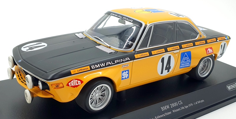 Minichamps 1/18 Scale 155 702714 BMW 2800 CS Alpina Spa 1970 Kelleners