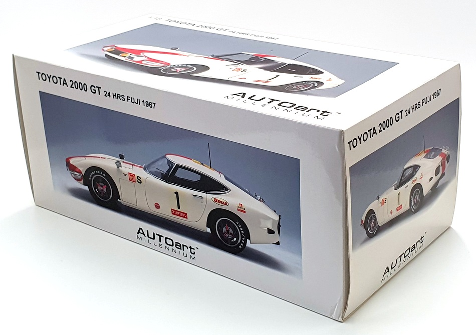 Autoart 1/18 Scale 86715 - Toyota 2000 GT #1 24Hrs Fuji 1967 - White/Red