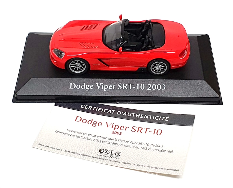 Atlas Editions 1/43 Scale 2 891 015 - 2003 Dodge Viper SRT-10 - Red