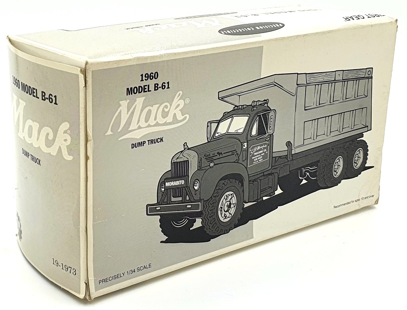 First Gear 1/34 Scale 19-1973 - 1960 B61 Mack Dump Truck S.B Morabito