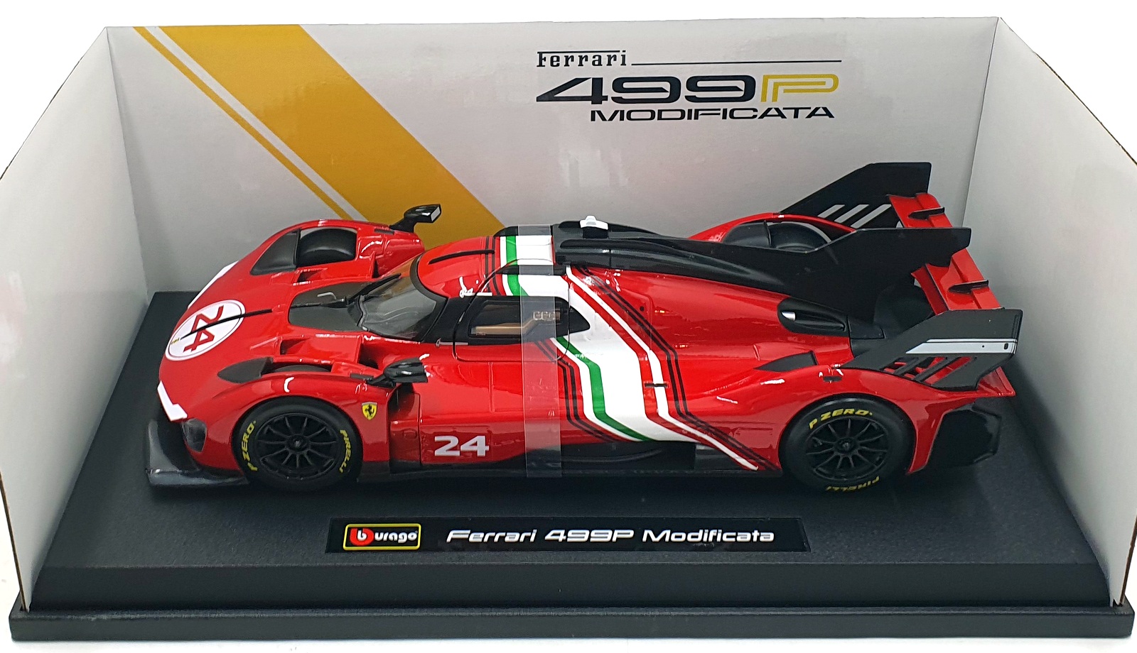 Burago 1/18 Scale 18-16302 - Ferrari 499P #24 Modificata - Red/White