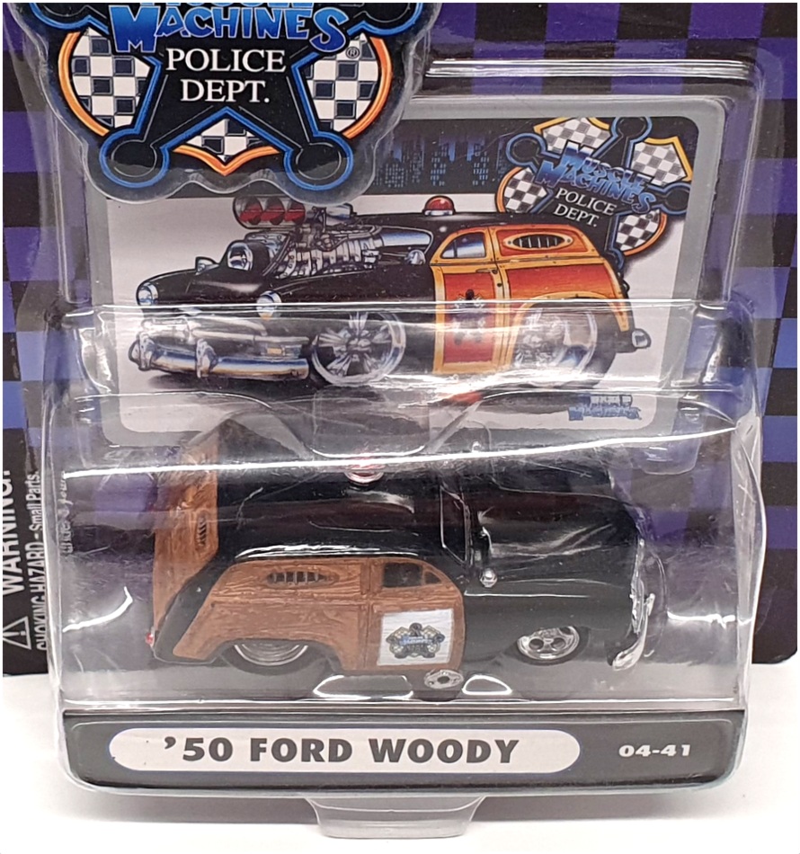 Muscle Machines 1/64 Scale 71151 04-41 - 1950 Ford Woody Police