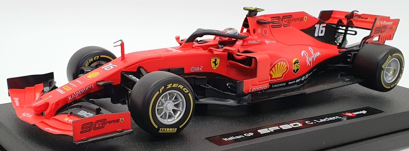 Burago 1/18 Scale Diecast #18-16810 - Ferrari SF90  C.Leclerc Winner Italian GP