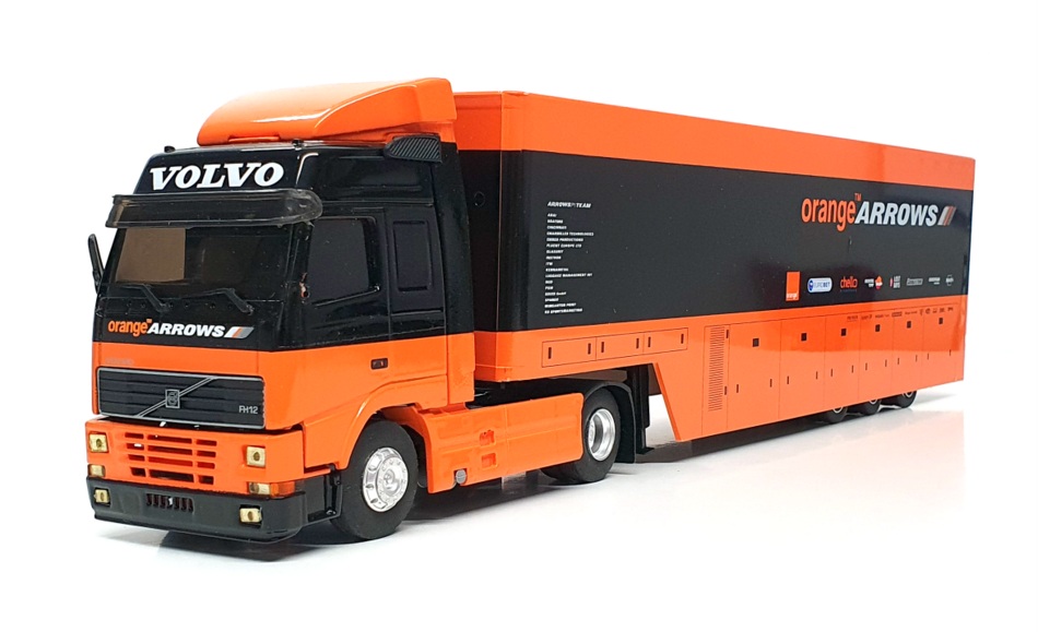 Eligor 1/43 Scale 111841 - Volvo F1 Transporter Truck Arrows 2000 - Orange/Black