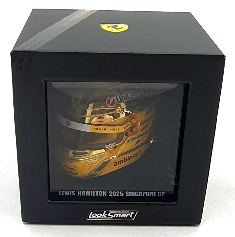 Look Smart 1/5 Scale LSHEL023 F1 Ferrari Helmet Hamilton Singapore GP 2025