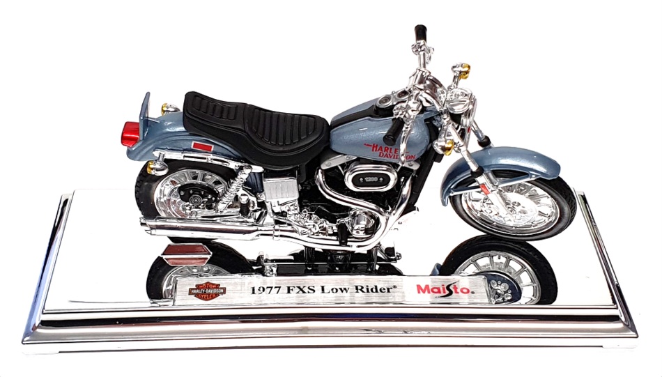 Maisto 1/18 Scale 39789 - Harley Davidson 1977 FXS Low Rider - Lt Blue