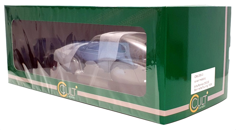 Cult 1/18 Scale CML055-3 - 1939 Alfa Romeo 2500S Berlinetta Touring - Met Silver Cult 1/18 Scale CML055-3 - 1939 Alfa Romeo 2500S Berlinetta Touring - Met Silver