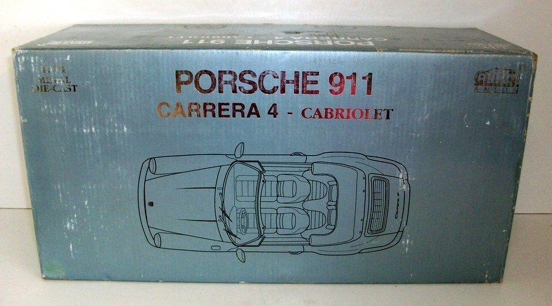 Anson 1/14 - 30313 Porsche 911 Carrera 4 Cabriolet - Blue + Plinth