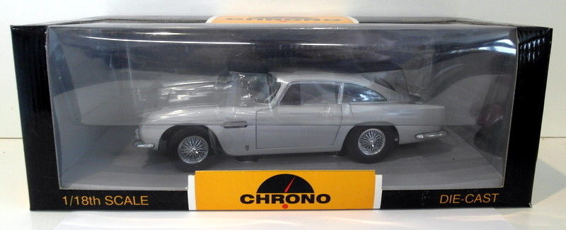 Chrono 1/18 Scale Diecast  - H1005 Aston Martin DB5 1963 Silver 007 Plates