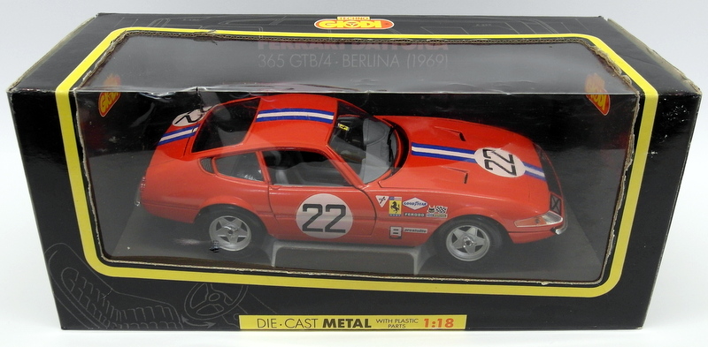 Giodi 1/18 Scale Diecast - 74007 Ferrari 365 GTB / 4 #22 Racing Giodi 1/18 Scale Diecast - 74007 Ferrari 365 GTB / 4 #22 Racing