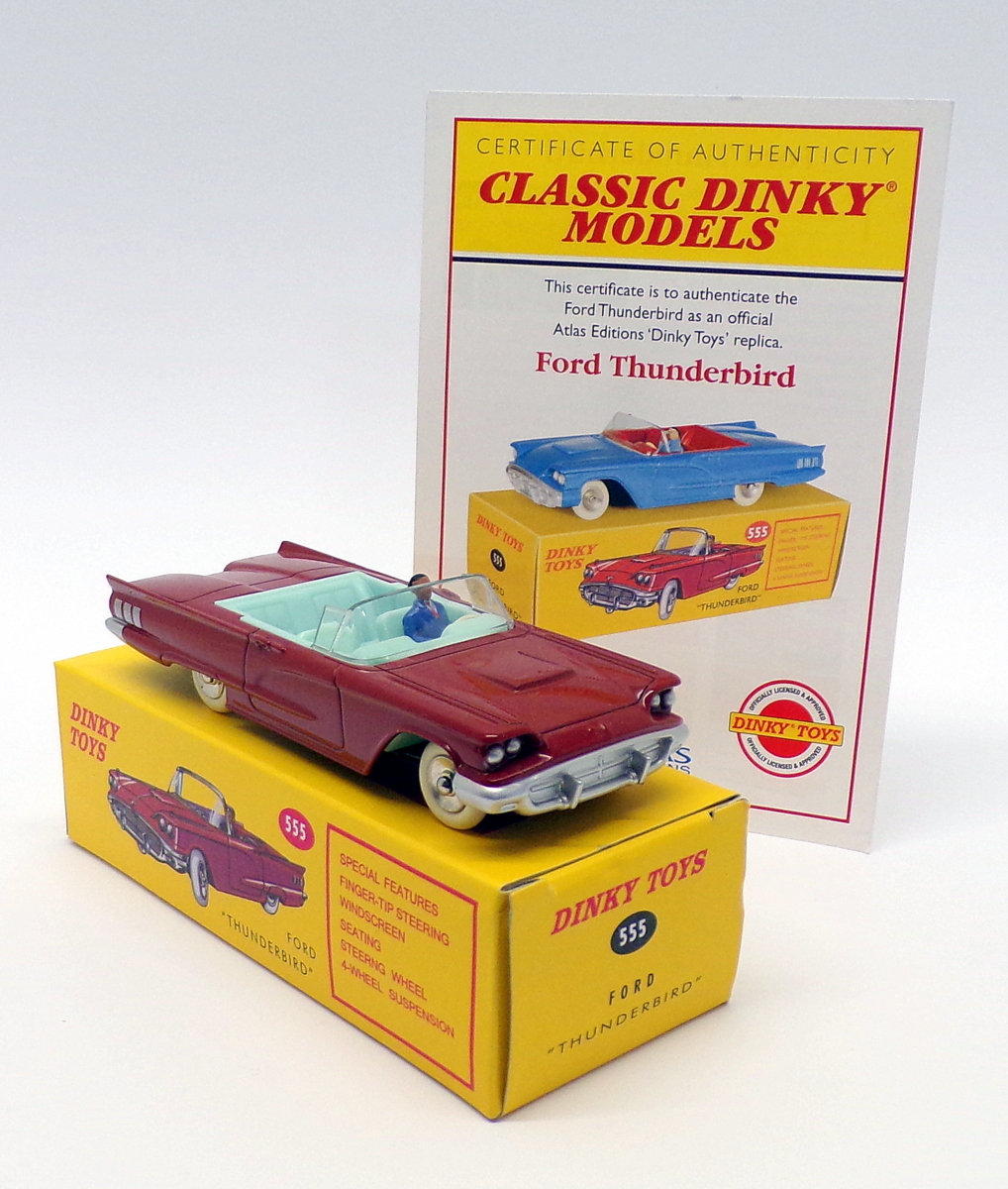 1//43 Atlas Dinky Toys 555 Red FORD THUNDERBIRD Diecast Models Cars