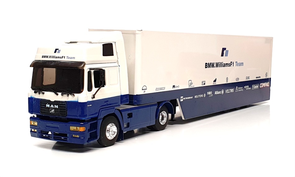 Eligor 1/43 Scale 111836 - MAN F1 Transporter Truck BMW Williams - White/Blue