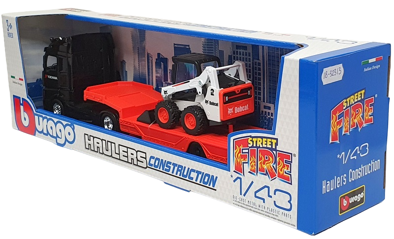 Burago 1/43 Scale 18-32313 Mercedes Truck & Trailer With Bobcat