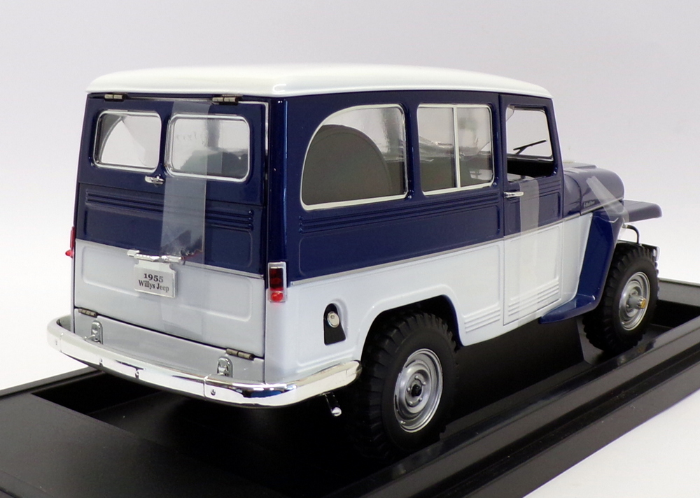 Lucky Diecast 1/18 Scale 92858 - 1955 Willy's Jeep Station Wagon - Blue/White