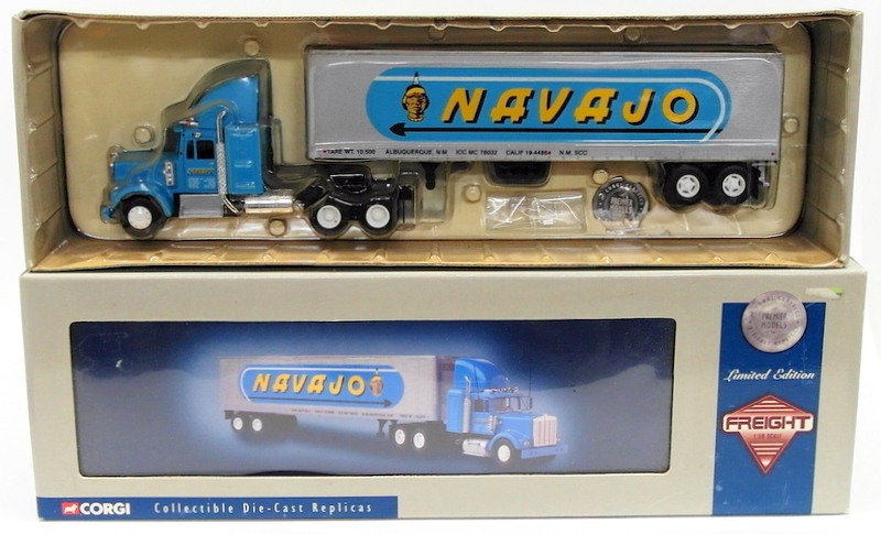 Corgi 1/50 Scale Model Truck 55802 - Kenworth W925 Semi Box Container - Navajo