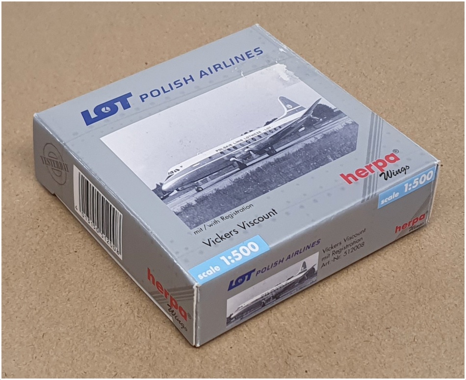 Herpa 1/500 Scale 512008 - Vickers Viscount Aircraft SP-LVC - Polish Airlines