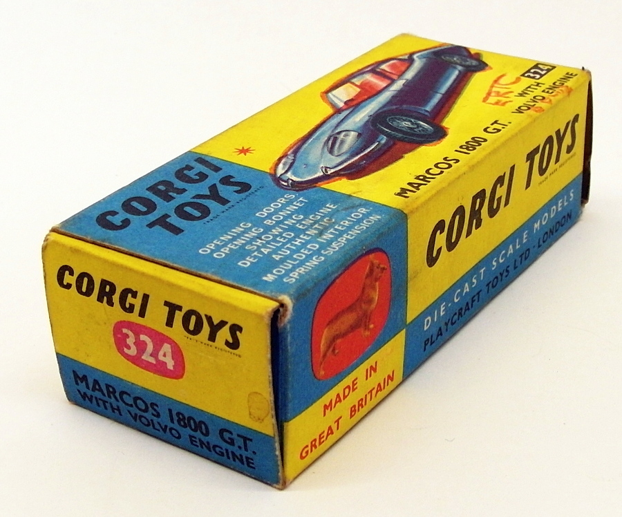 Corgi Toys Vintage Model Car 324 - Marcos 1800 GT Volvo Engine