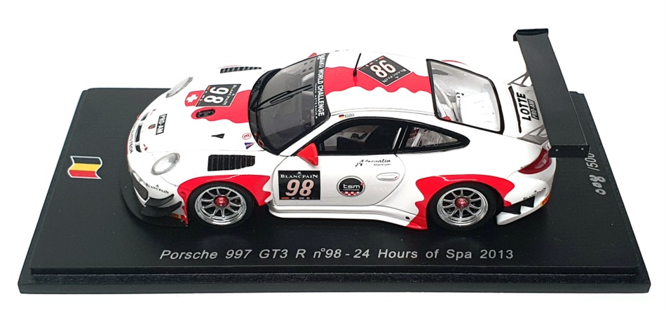 Spark 1/43 Scale SB045 - Porsche 997 GT3 R #98 24H Spa 2013 - White/Red
